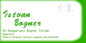 istvan bogner business card